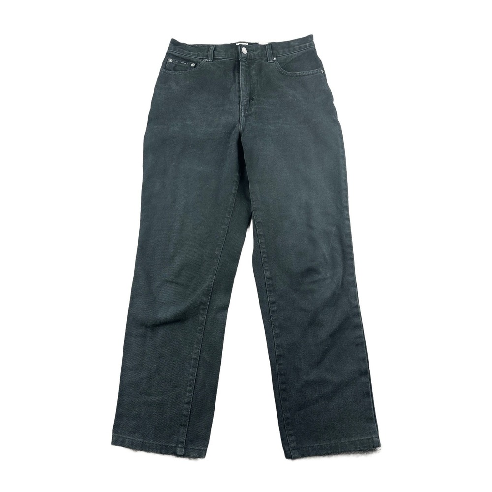 Y2K Calvin Klein Jeans Women 8 Black Mom High Rise Straight Leg Cotton Grunge